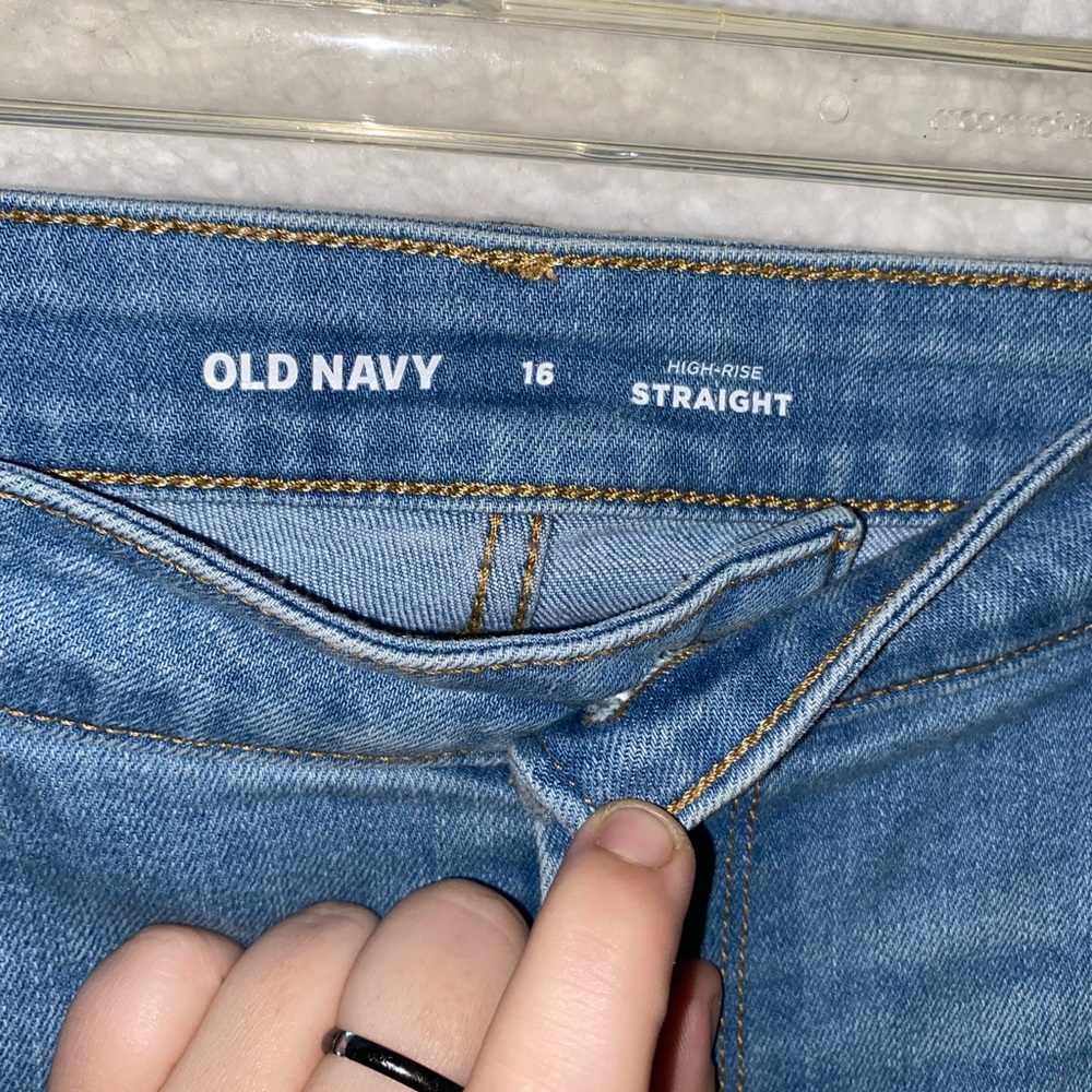Old navy light jeans women size 16 high rise straight - Picture 5 of 6